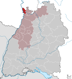 Karte der Rhein-Neckar Region mit dem Raum Mannheim in Rot hervorgehoben